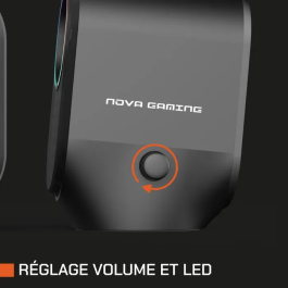 Nova Gaming Enceinte Bluetooth Portable Cygnus GS115 - Design Gaming avec LED RGB - Noir - pour Ordinateur, Console et Smartphone
