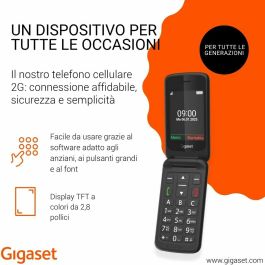 Gigaset GL595 Téléphone Portable à Clapet Double SIM Noir Écran 2.8 pouces pour Seniors