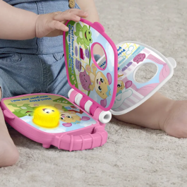 Fisher-Price Livre d'éveil Le goûter de Sis JMC52 - Livre son et lumière avec 20 chansons, sons et apprentissages - Format compact