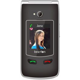 Beafon SL645plus Téléphone Portable 4G Clapet SIM Unique Écran 2.8" Appareil Photo 3 MP Bluetooth USB-C Noir Argent avec Protection IP54