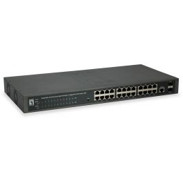 Switch 24x GE GEP-2652 2xGSFP 19" 370W 24xPoE+