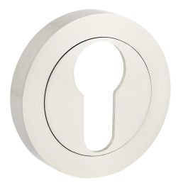 BYP Cylindre de serrure rond Zamak modèle Yale Ø50 nickel satiné, cuir et noir mat finition cuir