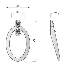Trentadue Tirador HOLE Zamak 2 Diamantes Cromo Brillante Herrajes Alk