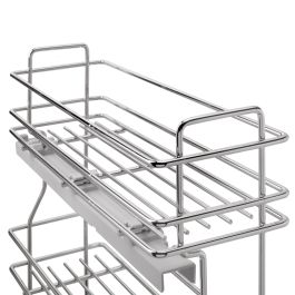 Emuca porte-bouteilles extractible SupraMax avec fermeture à amortie, gauche, 3 plateaux, module 200mm, Acier, Chromé