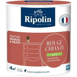 Ripolin - Peinture pour meubles et objets - Rouge chianti satiné - 0,5L - Pour bois, mélaminé, stratifié, métal - Intérieur et extérieur - Sans sous-couche Precio: 40.632. SKU: B1J3Z78C6V