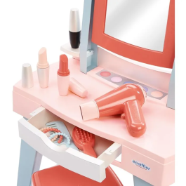 Ecoiffier Coiffeuse d'imitation pour fille et garçon - Ma première coiffeuse - 11 accessoires dont maquillage, sèche-cheveux, peigne - Jouet enfant 12 à 36 mois