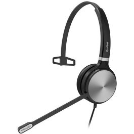 Yealink Casque YHS36 Monophonique Filaire Connectique RJ13 pour Bureau et Centre d'Appels Noir Argent