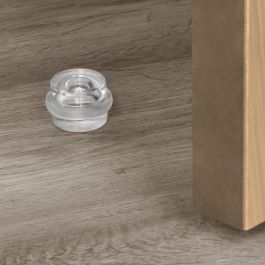 Lot de 6 butées de porte cylindriques adhésives, fixation au sol, Plastique, Transparent