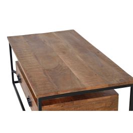 GINER Y COLOMER - Mesa de Centro - Table basse en bois de manguier et métal de style industriel avec 2 tiroirs - 120 x 60 x 45 cm - Coloris Naturel