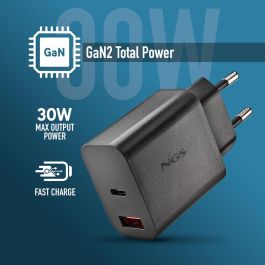 Chargeur d'ordinateur portable NGS ERA30WBLACK 30 W Noir