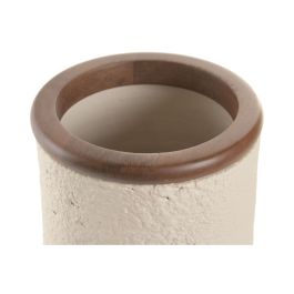 Vase Home ESPRIT Marron Beige Terre cuite Bois de manguier 16 x 16 x 30 cm