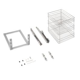 Emuca Chariot coulissant Supra avec fixation inférieure à fermeture amortie, module 400mm, acier, chromé