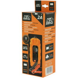 Xl Perform Tools XLPT Chargeur de Batterie 12V/6V 2A 35W IP65 avec Câble 3m - Charge Intelligente, Protection Inversion Polarité et Court-Circuit pour AGM, GEL, Lithium