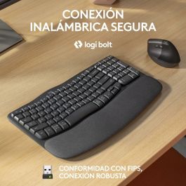 clavier et souris Logitech Graphite Acier Espagnol Qwerty