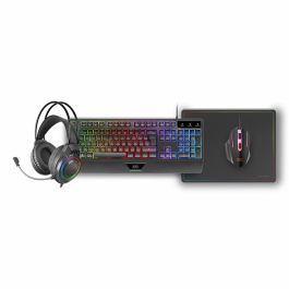 clavier et souris Mars Gaming MCP124PROES Noir Multicouleur Espagnol Qwerty