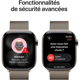 Apple Watch Series 11 GPS + Cellular 46 mm Boîtier Titane Naturel Bracelet Boucle Milanaise Naturel M/L MFD04ZRA