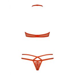 Ensemble de Lingerie Obsessive 838-SET-3 Rouge S/M