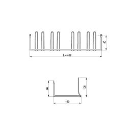 HERRAJES ALK Zapatero Extensible 418, Longueur 626, Gris RAL 9006, Fer