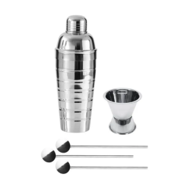 Fackelmann Set Shaker et Accessoires pour Cocktails - 750 ml avec Doseur à Alcools (2 cl / 4 cl) et 3 Cuillères Mélangeuses en Inox - Kit Bar Concept Precio: 45.912. SKU: B1H45PF72W