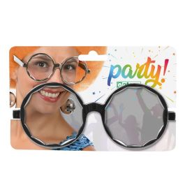 Carnaval Lunettes rondes avec boules suspendues argentées années 70 pour femme adulte accessoire de fête et déguisement rétro