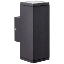 Brilliant HALLY Applique Murale Extérieure en Métal et Verre Anthracite, 2x GU10 LED 10W, IP44