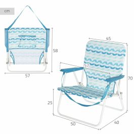 Chaise de Plage Aktive 45 x 70 x 40 cm (2 Unités)