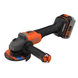 Black+Decker Amoladora angular BCG6L8F1S-QW sans balais 18V 115mm avec batterie 4Ah, chargeur, 3 disques et sac de transport