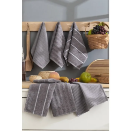 Ensemble de 6 serviettes de toilette en coton 100% 30 x 50 cm - Gris anthracite, texture épaisse et absorbante Precio: 28.152. SKU: B12TJ6SHSK