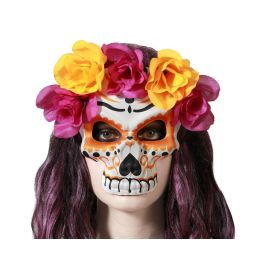 Masque de Calavera Mexicaine en Couleurs Orange et Violet avec Motifs Floraux pour Déguisement de Catrina - Fêtes, Décoration Thématique Precio: 10.9965744. SKU: B18GTTQTZA