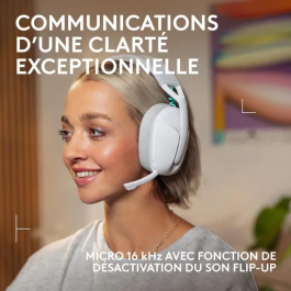 Logitech G G321 Lightspeed - Casque Gamer Sans Fil (Bluetooth) - Micro Flip-Up - 20h Autonomie - Confortable 210g - Blanc