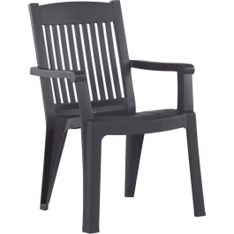 Grosfillex Lot de 2 Fauteuils de Jardin DR Iruba - Anthracite - Résine Tressée - Design Moderne et Résistant aux Intempéries
