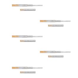 Emuca Lot de 5 jeux de coulisses de tiroirs, roulement à billes, hauteur 45mm, profondeur 350mm, sortie totale, fermeture amortie, Zingué