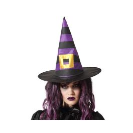Chapeau de Sorcière à Rayures Pourpre et Noir avec Boucle Dorée - Accessoire pour Halloween, Fêtes Médiévales et Costumes Fantastiques Precio: 10.5. SKU: B12N8C834X
