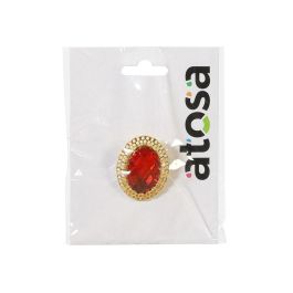 Bague gothique avec rubis rouge et détails ornementaux - Accessoire de déguisement pour Halloween, fêtes thématiques et théâtre