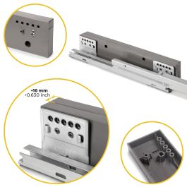 Emuca Ensemble de 2 Entretoise latérale pour le cadre Quartz, Plastique, Titane