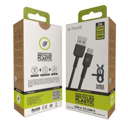 Câble USB vers Lightning Muvit for Change Noir 1,2 m