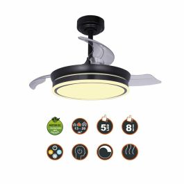 Ventilateur de Plafond CristalRecord 85-065-46-180 Noir 45 W Ø 92 cm