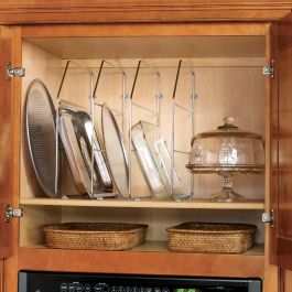 Emuca Ensemble de 4 séparateurs pour armoires et étagères., Chromé, Acier.