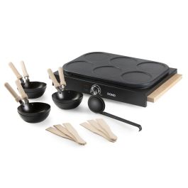 Domo DO8719W Set de wok et appareil à panqueques 2 en 1 pour 6 personnes, 1000 W