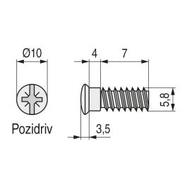 UCAFIX D6-7 Cab.9,5 Tornillo Cazoleta Zincado S/Punta