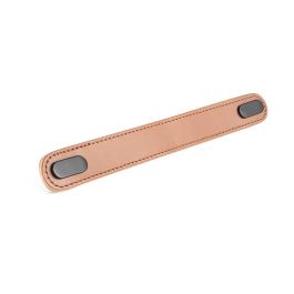 Viefe Tirador Piel Oblong, Finition Beige-Noir, Distance 160mm, Matière Cuir