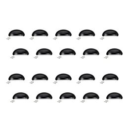 Emuca Lot de 20 poignées pour meubles Alberic, L77mm, entraxe 64mm, Zamak, Noir