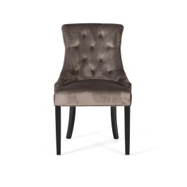 GINER Y COLOMER Lot de 2 chaises rembourrées en simili velours polyester et bois, couleur anthracite (93x57x62 cm)