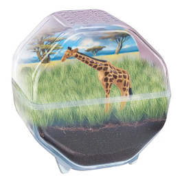 Clementoni Mini Terrarium Girafe - Kit Créatif pour Enfants avec Figurine et Graines à Planter - Jeu Scientifique et Décoration