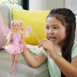 Barbie Poupée Fée - Ailes et Robe qui Changent de Couleur, Accessoires Inclus, Pour Enfants 3-10 Ans