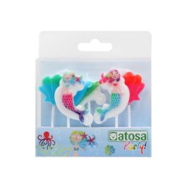 Ensemble de 5 bougies sirènes de la mer - Décoration de table