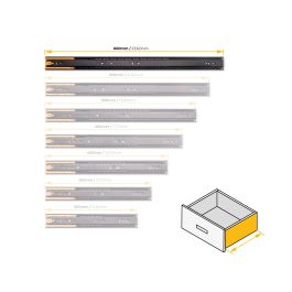 Emuca Lot de 5 jeux de Coulisses pour tiroirs, roulement à billes, hauteur 45mm, profondeur 600mm, sortie totale, fermeture amortie, Noir