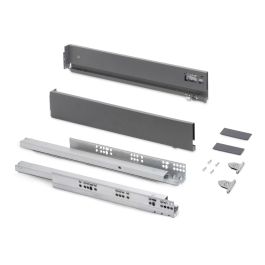 Emuca Tiroir extérieur Vertex avec réglages 3D hauteur 83mm, 40kg, profondeur 500mm, Acier, Gris antracite