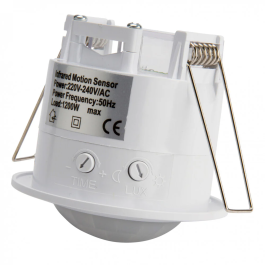 Capteur de Mouvement Infrarouge 360° pour Encastrement - 1200W Incandescence / 300W LED
