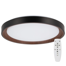 Plafonnier LED Décoratif 40W CCT (3000K-6000K) avec Télécommande, Finition Noire
